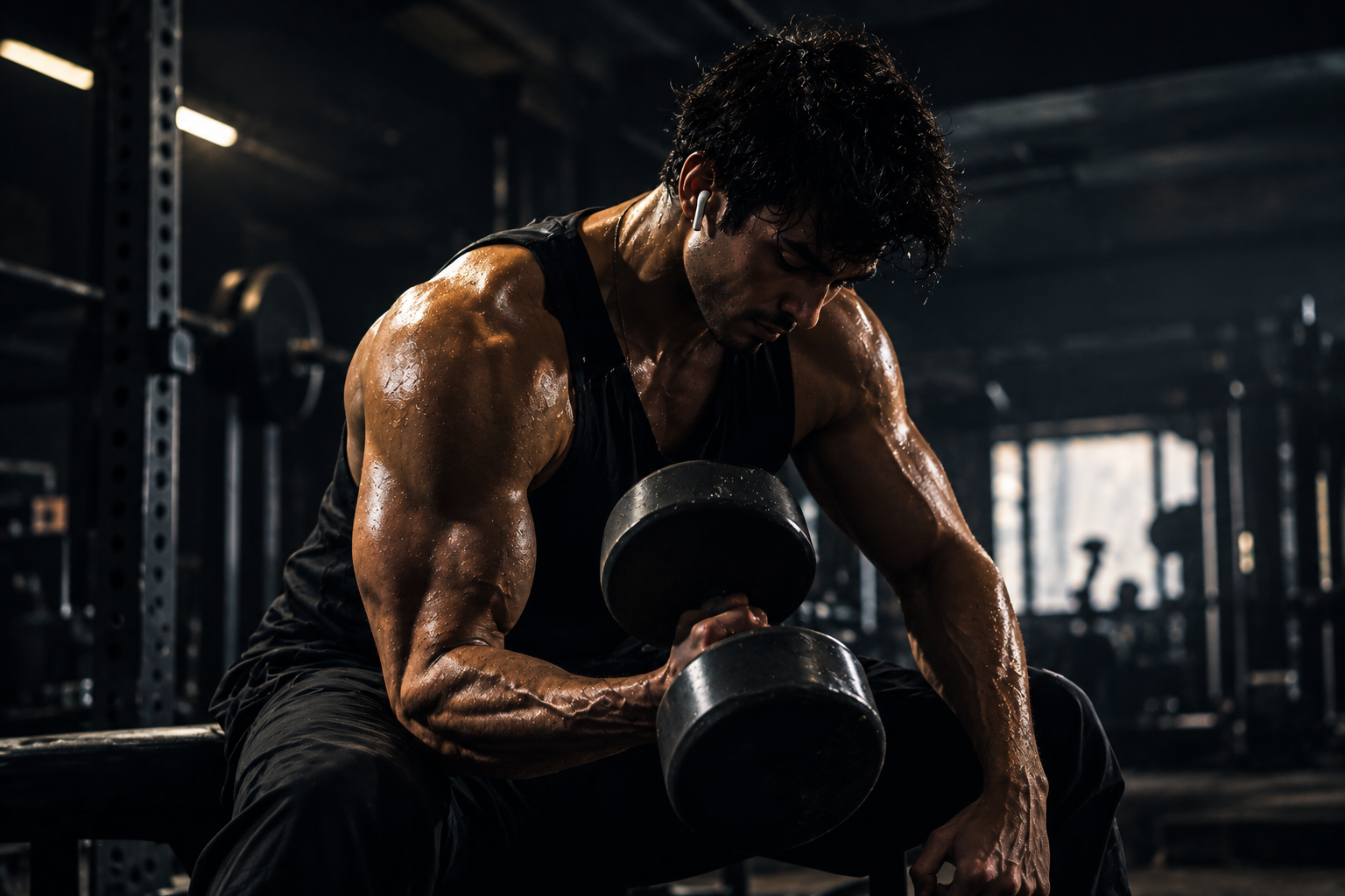 Athlete training in the gym